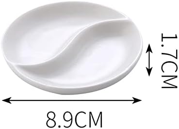 2 парчиња 3,5 инчи керамички сервис за чинија со правоаголен 2 одделение за мезе за сервисирање Поделени зачини за зачини Оцет