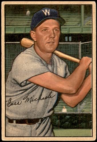 1952 Bowman Редовна бејзбол картичка36 Кас Михаелс од сенатори во Вашингтон добро