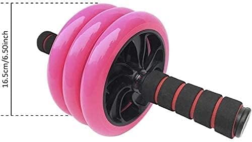 Feiyx Three Roller Roller, Abdominal Core Carver Fitness Fitness Truickut за ABS - тренинг за домашни теретани, ролери за абдоминални тркала со мат, аб тркала за тркала за мажи жени абдоминални
