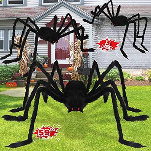 Lovkiz Ноќта на вештерките гигантски пајаци украси, реални реквизити на пајакот за Ноќта на вештерките, лажни застрашувачки