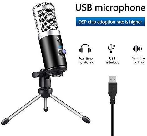 SBSNH Кондензатор Микрофон Компјутер USB Port Studio Microphone за компјутерски звучни картички професионални караоке микрофони диџејски снимање