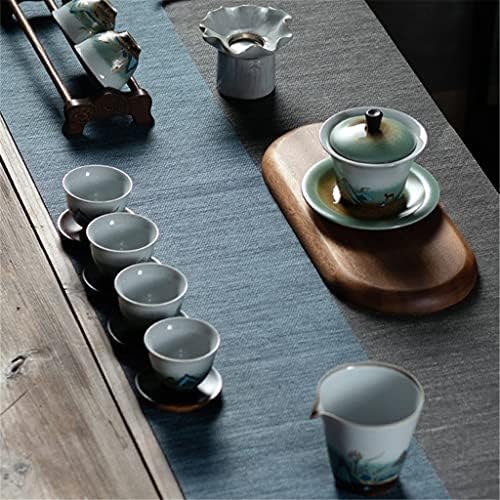 Nfguy јапонски стил Celadon керамички чај постави пејзаж креативни чајници поставува пигментирана услуга за чај од кунг фу.