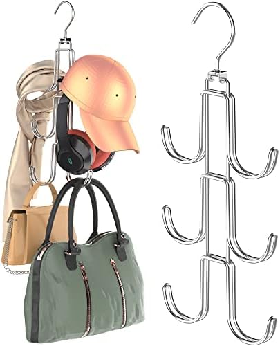 TOFIIGREM ротирачки чанти за чанти за чанти, беж метални чанти куки за чанти Организатор, плакари куки заштеда на простор за торби ранец чанти