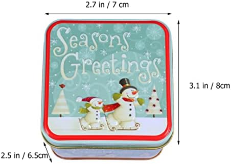 Кутии за подароци за бонбони за бонбони кутии за подароци 5 парчиња божиќни лимени од лимчиња за лимени плоштади со контејнер