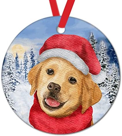 Среќни Божиќни смешни кучиња Божиќни украси Пудл куче Божиќни украси Акварел Зимски снег куче
