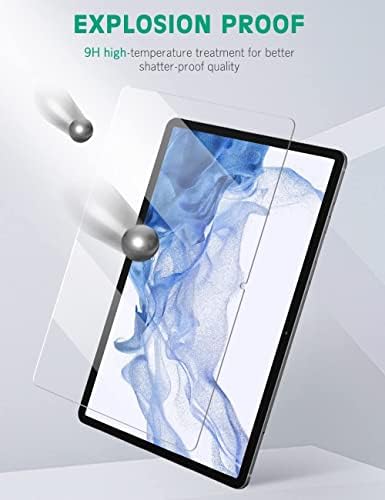 LNUYEFN заштитен заштитник на екранот компатибилен со Samsung Galaxy Tab S8 Plus/Galaxy Tab S7 FE 2021/Galaxy Tab S7 Plus 12,4 инчи, каленски