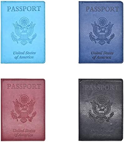 4 Пакет Пасош И Држач За Картички За Вакцини Комбо, Стп Кожен Пасош И Држач За Картички За Вакцини, Водоотпорен Држач За Пасош Со Слот За