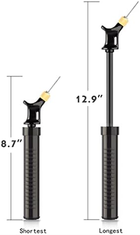 Амололо Пренослива Мини Рачна Пумпа, Надувувач На Топчеста Пумпа Со Двојно Дејство Со Дополнителни Американски Стандардни Игли, Црна Воздушна