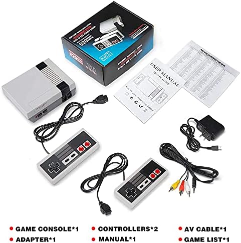 Конзола за ретро игри мини класичен систем на игри со 2 NES класичен контролер и вграден AV излезен приклучок и игра детска