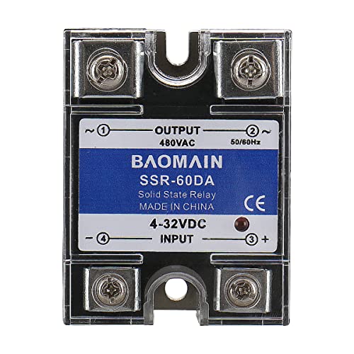 Baomain SSR-60DA 60A модул за реле со цврста состојба 4-32VDC / 24-480VAC
