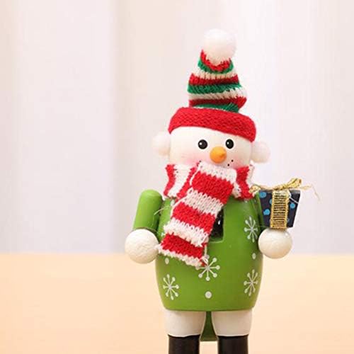 Абаодам Дрвена оревчеста куклена декорација на десктоп Божиќна украс Снежен човек облик куклена роденденски подарок за деца студија