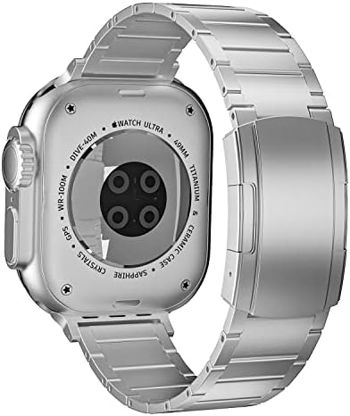 Вигерлон Компатибилен Со Apple Watch Ultra Titanium Band 49mm, Компатибилен за Iwatch Band Серија 8/7 45mm 44mm Забрана За Мажи