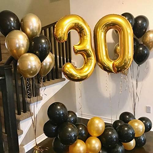 40 инчен Златен Број 30 Украси За Фестивалски Забави Со Балони Роденденска Годишнина Џамбо Фолија Балони Со Хелиум Материјали за Забави користете