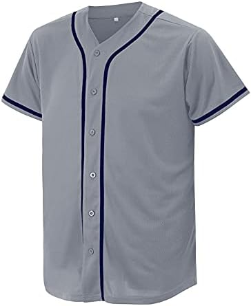 Бејзбол дрес за мажи и жени, бејзбол кошули за прилагодено копче до кошула, хипстер хип -хоп спортски униформи