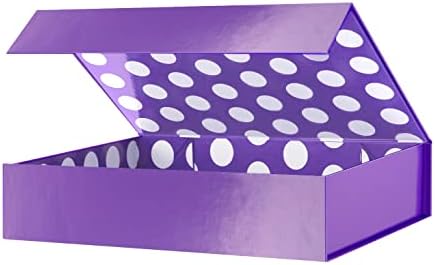Подарок за подароци со зелен грав 11x7.8x2.3 инчи, пурпурна кутија за подароци со капакот, кутија за подароци за кошула, магнетна