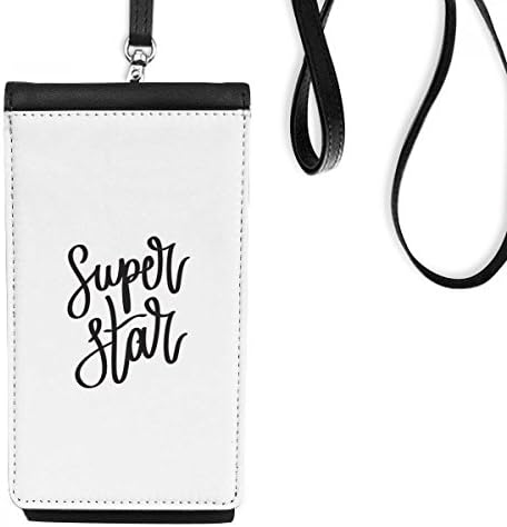 Супер starвезда цитат за уметност деко подарок моден телефон паричник чанта што виси мобилна торбичка црн џеб