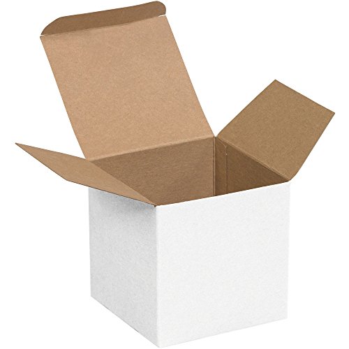 Кутии Брз bfrtc61w обратни картони за преклопување, 4 x 4 x 4 , бело