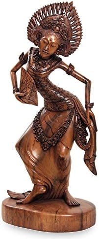 Новика Голема кафеава скулптура од дрво од дрво, 24,5 „висока“ танчерска танчер “