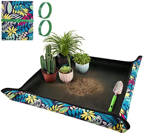 Repotting Mat for Plant Transplanting and Mess Control 29.5x 29.5 Oxford Fabric Waterproof Potting Mat Foldable Indoor Plant Mat
