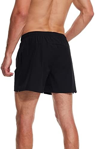 Атлетски шорцеви за машка 5 “Атлетик за брзање салата за теретани со лесни спортски тениски шорцеви за пливање стебла плажа