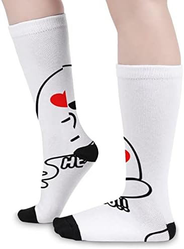 Еј боо печатено чорапи за појавување на бои Атлетски колени високи чорапи за жени мажи