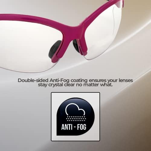 Глобални визии кугари со топла розова безбедносна очила со јасни леќи