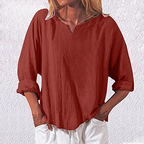 Женски пролетни врвови обични врвни маици со долги ракави за женски маички за каузална маица маици