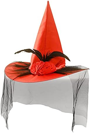Wенски женски Ноќта на вештерките Гроздобер вештерка капа за возрасни деца Костими топка топки реквизити Роуз Гауза Вештерка капа