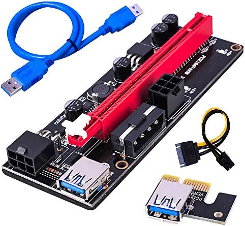 Bslemon Mini PCI-E Express 16x Extender Riser Adapter 60cm USB 3.0 Riser Cable Cable Adapter Adapter картичка со кабел за напојување