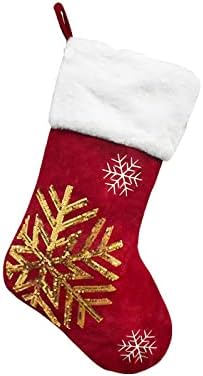 Декорација на Божиќни чорапи - Секвент за вез за везови Божиќни чорапи за подароци за подароци Божиќни висечки торби подарок Божиќни чорапи