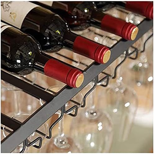 Вино -бар кабинет хонорарен рак за вино ， европски стил наопаку држач за вино, железо што виси чаша за складирање на вино, држач за