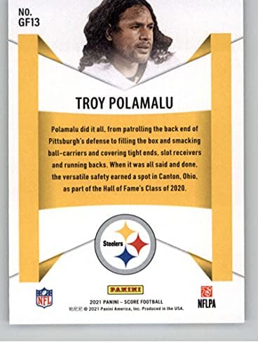 2021 Резултат игра лице #13 Троја Поламалу Питсбург Стилерс НФЛ Фудбалска трговска картичка