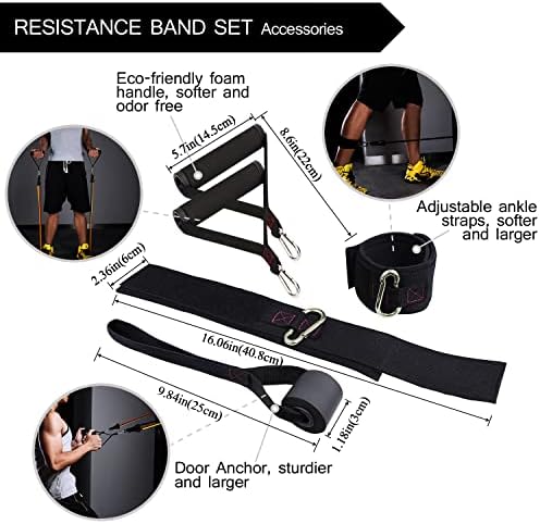 Опсерите за вежбање на отпорност на TheFitLife, поставени со рачки+ ткаенини за тренингот на TheFitLife, повлечете ги бендовите