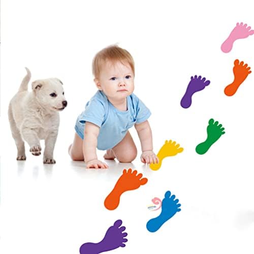 Nuobesty новороденчиња играчки поставете места 12 пара стапала налепници за стапало за стапало на подни декорации за налепници на