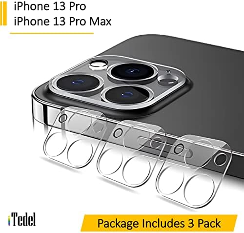 iTedel 3 Пакет iPhone 13 Про Камера Леќа Заштитник Целосно Транспарентен Со Висока Резолуција, Анти-нула &засилувач; Анти-Отпечатоци
