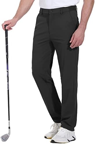 Машки за голф -панталони за машка машка брзина сув лесен обичен фустан панталони со џебови