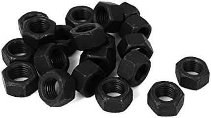 X-Gree M12x1.5mm јаглероден челик одделение 8 хексагон хексадецимален црна црна боја 20 парчиња (M12x1,5 mm Acero al Carbono Grado