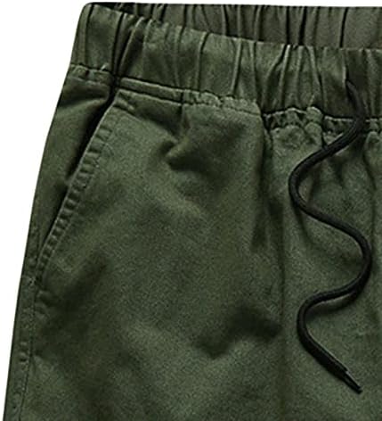 Машка еластична половината на половината шорцеви опуштени вклопени обични влезови на отворено шорцеви Мулти џебови летни кратки панталони