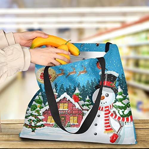 VisesUnny Women Extrage Голема торба за торби Божиќ Снежен човек Дедо Мр.