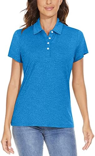 Екленсон женски летни врвови со 4 копчиња за кратки ракави за атлетски голф-маици за голф Поло