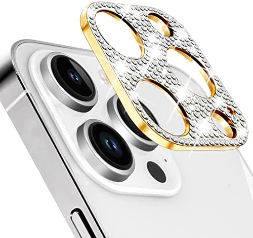 ЗАШТИТНИК НА Објективот НА ФОТОАПАРАТОТ ОБХЕИ Дизајниран За iPhone 14 Pro max/iPhone 14 Pro, Bling Bling Кристални Дијаманти Легура Метален
