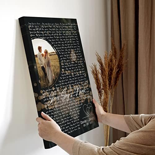 Стихови за персонализирана песна H-Dewall Подароци за постери за него слики украси прилагодени платно врамена фотографија за дневна соба гроздобер