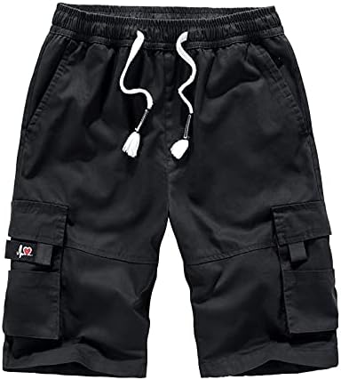 Ymosrh кратки панталони за машки модни модни џебни панталони памук памук со пет точки со комбинезони мажи атлетски