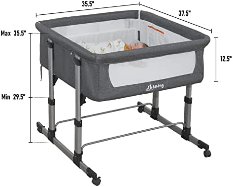 Ihoming Близнаци Bassinets За Бебе, Двојно Bassinet Кревет Спиење За Близнаци, Bassinets Спиење за 2 Бебиња, Новороденче Co Спиење Кревет