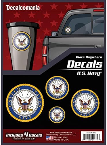 Официјално Лиценцирани Налепници На Американската Морнарица - 4 Парчиња Американски Воени Налепници За Прозорци За Камиони Или