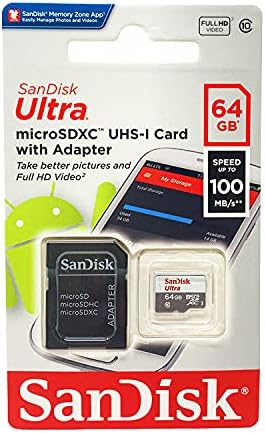 Професионална ултра Сандиск 64gb samsung Galaxy S8 microsdxc картичка со Сопствен Формат Со Голема Брзина, Без Загуби! Вклучува Стандарден Сд Адаптер.