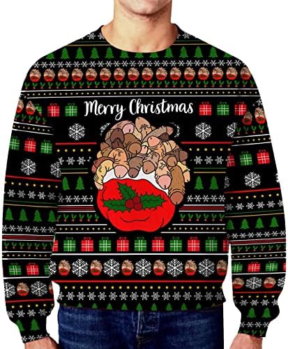 Каталем Божиќни Кошули За Мажи Грд Божиќен Дуксер Смешен Дизајн Пуловер Џемпер За Божиќна Празнична Забава