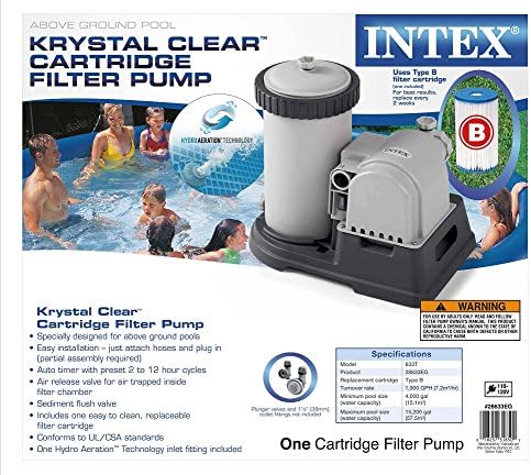 Intex 2500 gph Кристал чиста пумпа за филтрирање на базени w/ тајмер | 56633E