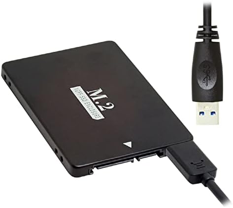 CABLECC B+M Key Socket 2 M.2 NGFF SSD до 2,5 адаптер за картички со адаптер SATA со црна метална кутија