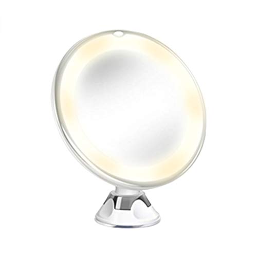 LED Осветлено Огледало За Шминка, Недела88 10x Зголемување На 360° Вртлив Пренослив Прстен За Огледало На Суета Природна Светлина